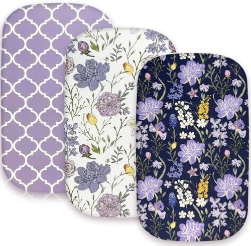 AMROSE 3 Pack Bassinet Sheets 33 x 20