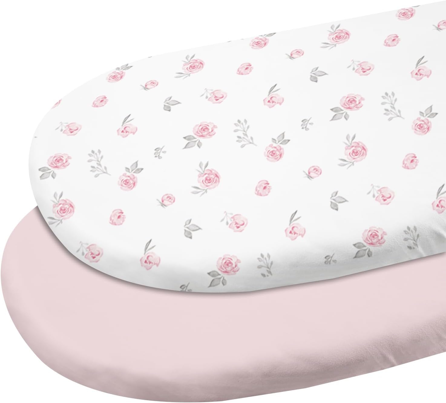 GLLQUEN Baby Bassinet Sheets 2 Pack Pink