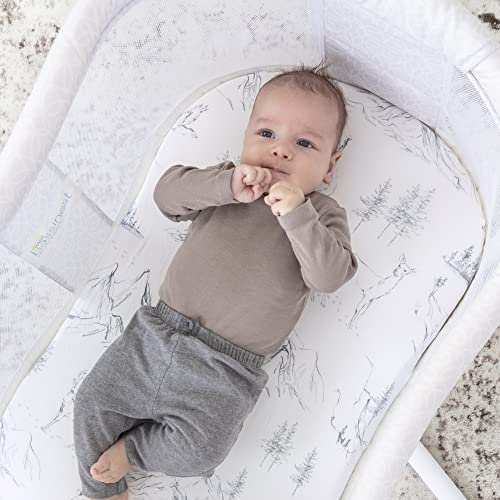 Pobibaby 2 Pack Bassinet Sheets - Woodland Pattern Soft Cotton Blend