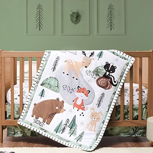 Peanutshell 3-Piece Crib Bedding Set for Boys - Woodland Camo