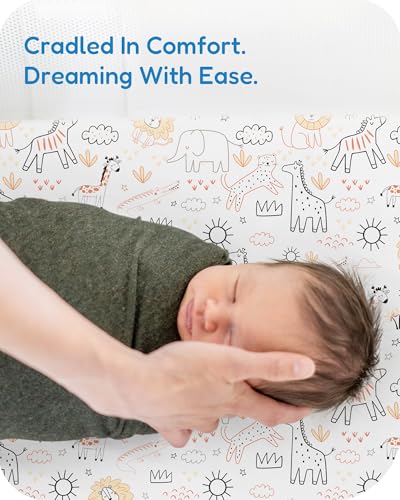 TOTCHILL Bassinet Sheet Set - Orange Cloud and Rainbow Design