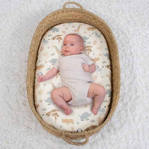 The Peanutshell Safari Bassinet Sheets 4-Pack - Neutral Soft Cozy