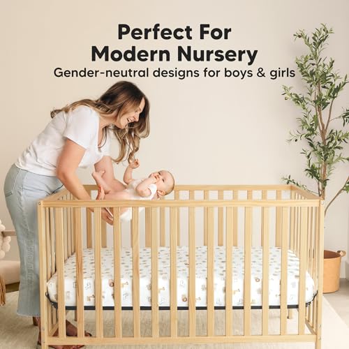 KeaBabies 2-Pack Organic Cotton Crib Sheets for Boy and Girl