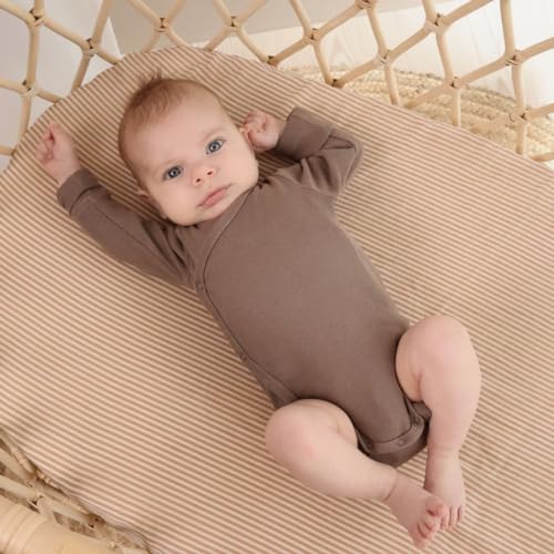 Huxie Mini Crib Sheets Organic Cotton Muslin Fitted 24x38