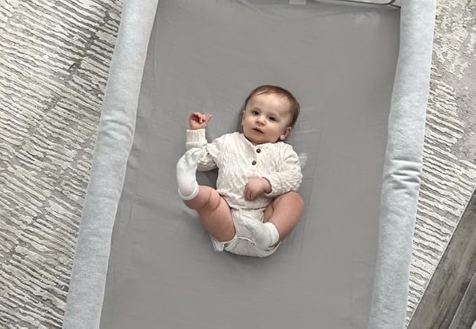 Newton Baby Fitted Sheets 2-Pack - 34 x 48 Grey Muslin Cotton