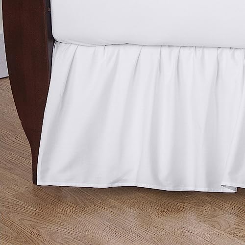 TL Care 100 Natural Cotton Percale Crib Bed Skirt White Soft Breathable