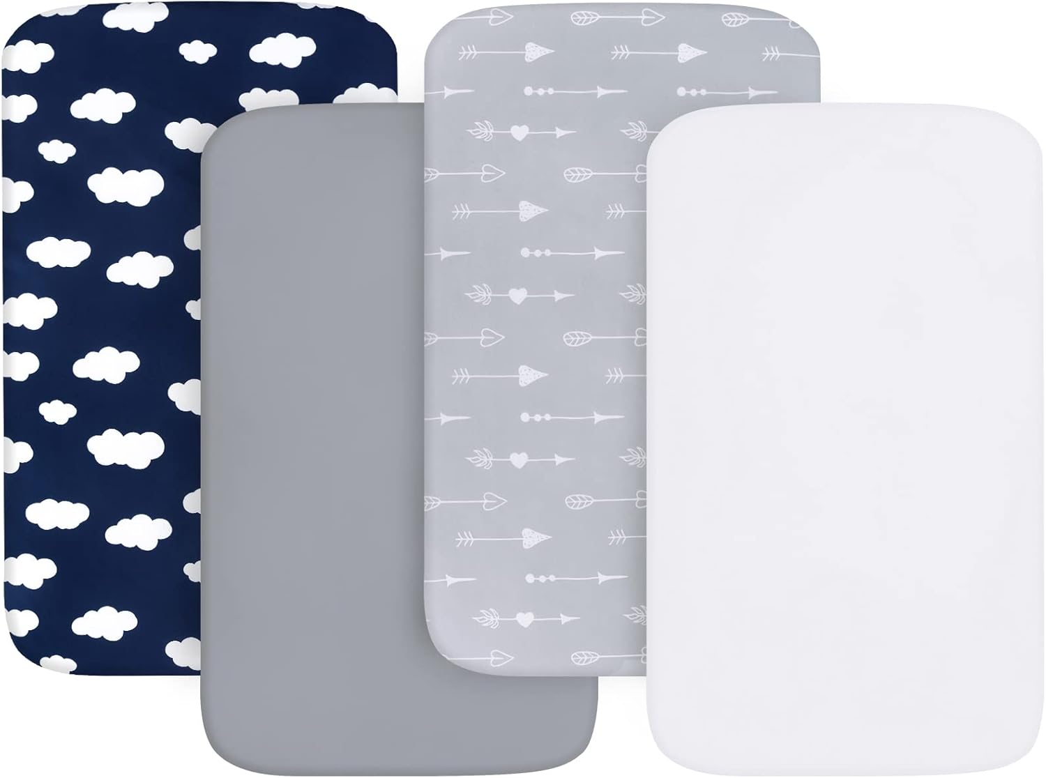 Biloban Baby Bassinet Sheets 4 Pack Ultra Soft
