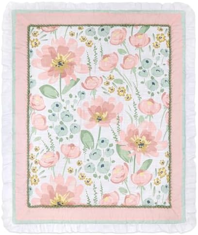 The Peanutshell 4-Piece Organic Cotton Baby Bedding Set for Girls - Wildflower