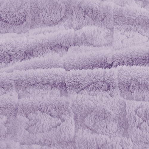 Yurhap Fleece Baby Blanket Heart Checkered Purple 30x40