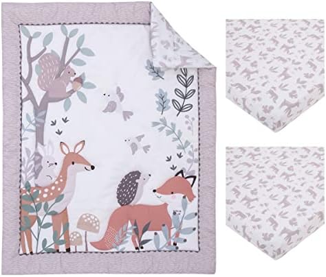 NoJo Forest Friends 3-Piece Mini Crib Bedding Set
