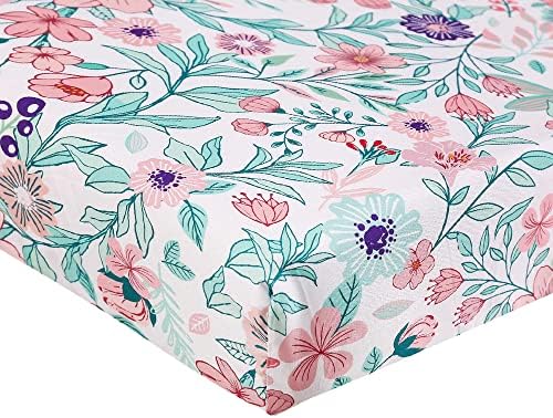 Girl Crib Bedding Set with Giraffe Floral Design