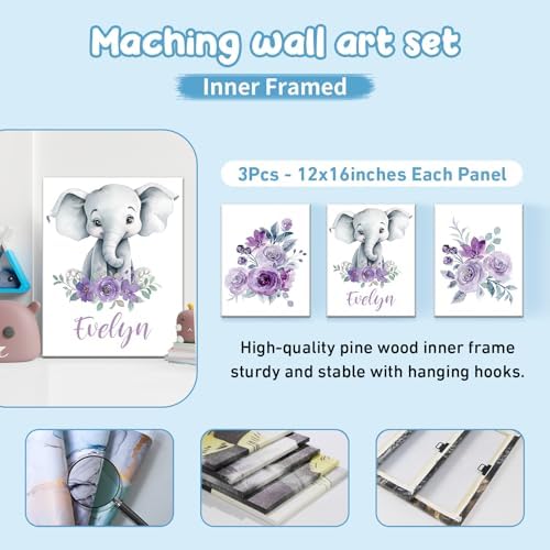 Dyoart Personalized Baby Bedding Set with Elephants