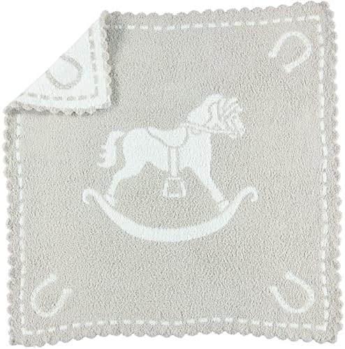 Barefoot Dreams CozyChic Scalloped Receiving Blanket - Stone White 30x32
