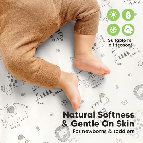 KeaBabies 2-Pack Organic Cotton Crib Sheets for Boy and Girl