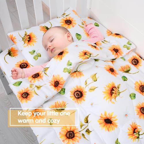 JISEN 3 Piece Baby Crib Bedding Set for Girls 1