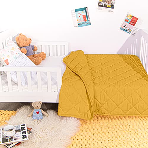 NTBAY Down Alternative Toddler Quilt 39x47 Inches Yellow
