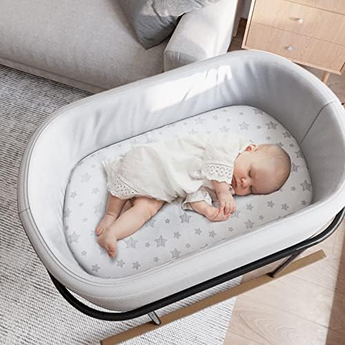 Moonsea Bassinet Sheet Set 4 Pack - Universal Fit Grey