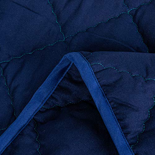 BEDSUM Toddler Microfiber Comforter 39x47 Inches Navy Blue