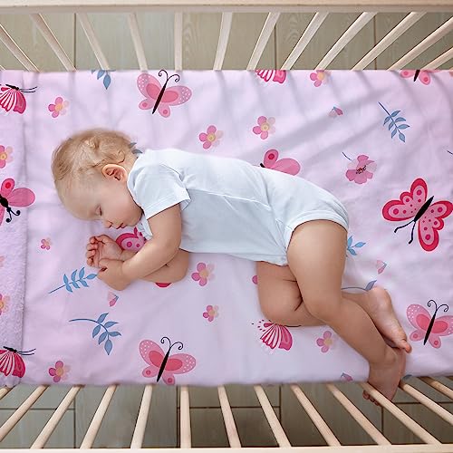 Tudomro 3-Piece Butterfly Crib Bedding Set for Girls