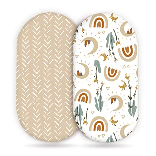 GRSSDER Ultra Soft Stretchy Bassinet Sheets Set 2 Pack