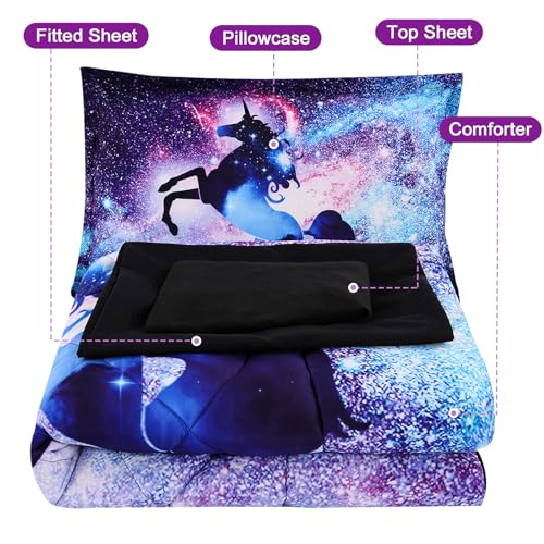 Wowelife Unicorn Toddler Bedding Set for Girls