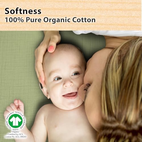 Bublo Baby 3 Pack Organic Muslin Bassinet Sheets