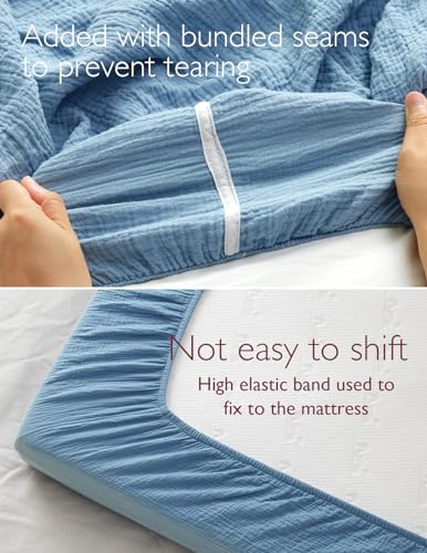 Momcozy Muslin Fitted Bassinet Sheet 2 Pack - Soft Breathable No-Slip