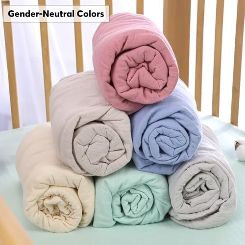 Cottonsis Muslin Crib Sheet - Cloudy Gray 52x28 1