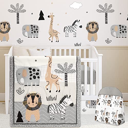 4 Piece Woodland Forest Animals Crib Bedding Set