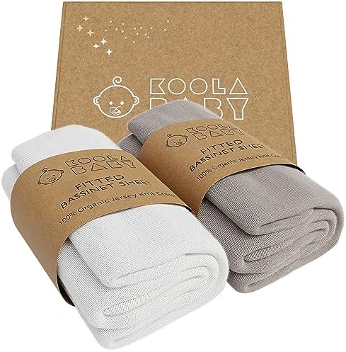 KoolerThings Bassinet Sheets - 2 Pack White Grey