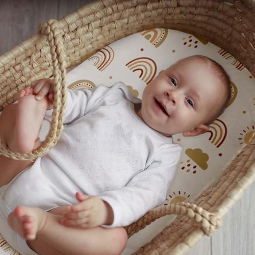 CIVARUA KIDS Bassinet Sheets 3 Pack Cloud Rainbow
