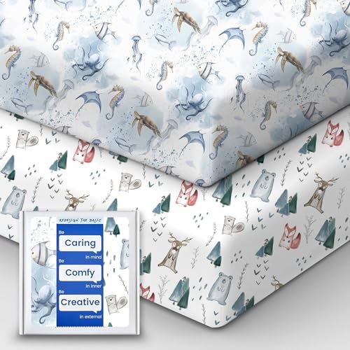 TotBasic Pack Play Sheets 2 Pack Ultra Soft Mini Crib Sheets