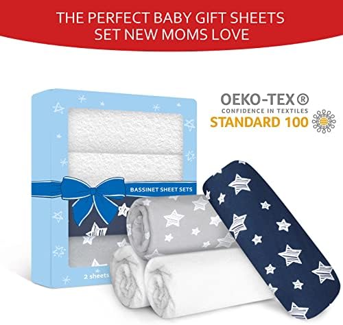 Moonsea Bassinet Sheets 4 Pack Set Bamboo Viscose Waterproof Protector