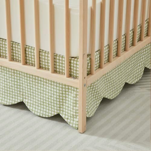 Brandream Scallop Edge Crib Skirt 100 Cotton Farmhouse Boho Bed Skirt