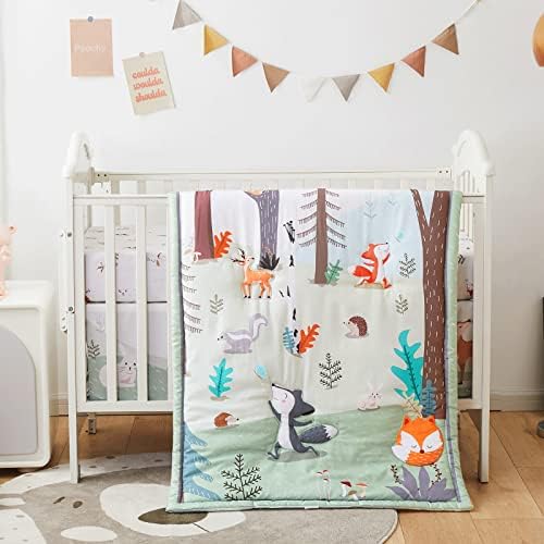 Beeweed 3-Piece Crib Bedding Set for Boys Girls