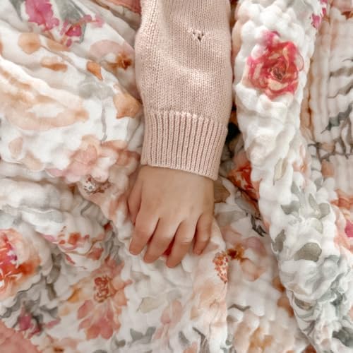 MaxSo 100 Cotton Muslin Blanket - 48x48 Pink Reversible Baby Blanket