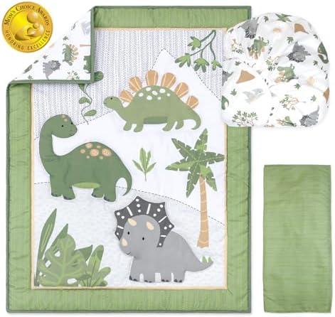 The Peanutshell Dinosaur Dreams Crib Bedding Set 3-Piece