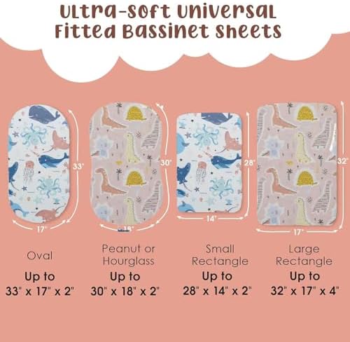 Aisawate Stretchy Ultra Soft Bassinet Sheet Set 2 Pack
