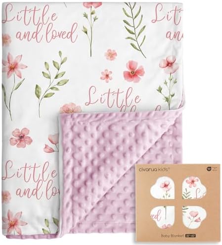 CIVARUA KIDS Floral Baby Blanket - Soft Minky Blanket for Girls