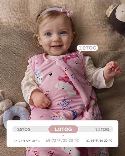 Yoofoss Bamboo Rayon Sleep Sack 0-6 Months 2-Way Zipper
