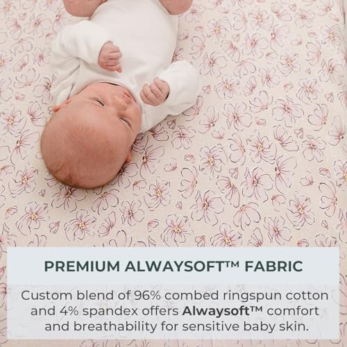 Pobibaby 2 Pack Bassinet Sheets - Ultra-Soft Cotton 33x20 for Girls