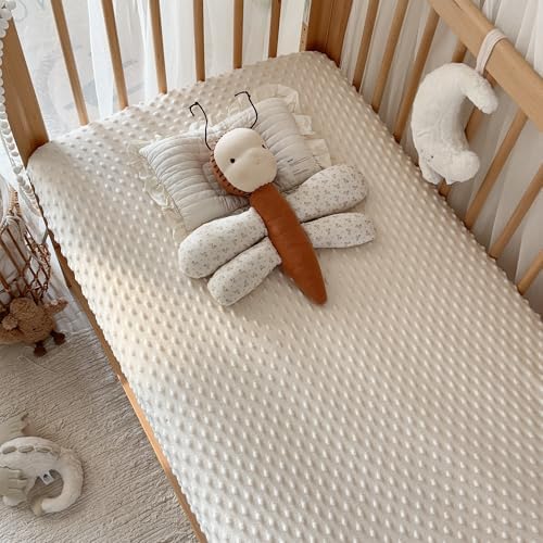 La Sheer Baby Plush Crib Sheet Light Beige