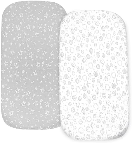 Bublo Baby Bassinet Sheets 2-Pack - Organic Cotton Breathable Cozy
