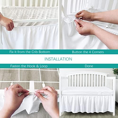 Crib Bed Skirt 28x52 with 14 Drop Pleated Dust Ruffle