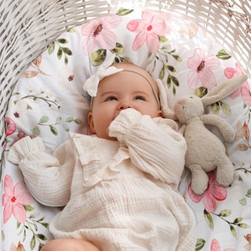 FIGEPO 4 Pack Baby Girl Bassinet Sheets Set 1