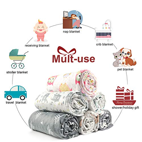 BORITAR Baby Blanket Minky 30 x 40 Inch
