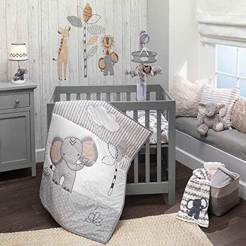 Lambs Ivy Jungle Safari Elephant 3-Piece Crib Bedding Set