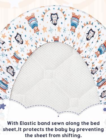 Cozary Baby Bassinet Fitted Sheets Waterproof Breathable Animal Cartoon 1PC