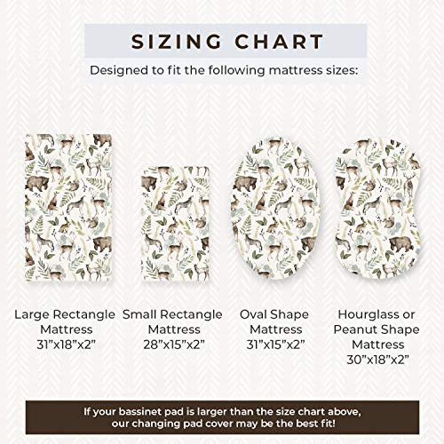Pobibaby 2 Pack Bassinet Sheets - Woodland Print Ultra-Soft Cotton Blend