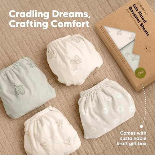 KeaBabies 2-Pack Bassinet Sheets - Pecan